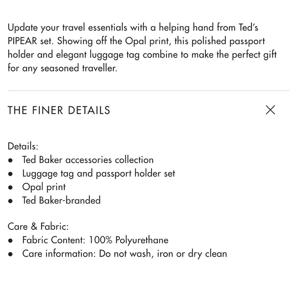 Ted Baker travel set, passport holder, luggage tag - Picture 5 of 5